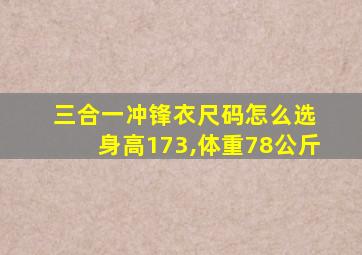 三合一冲锋衣尺码怎么选 身高173,体重78公斤